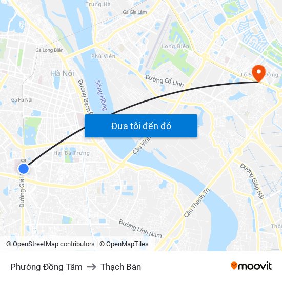 Phường Đồng Tâm to Thạch Bàn map