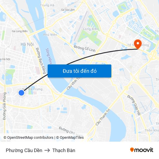 Phường Cầu Dền to Thạch Bàn map