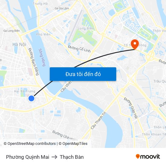 Phường Quỳnh Mai to Thạch Bàn map