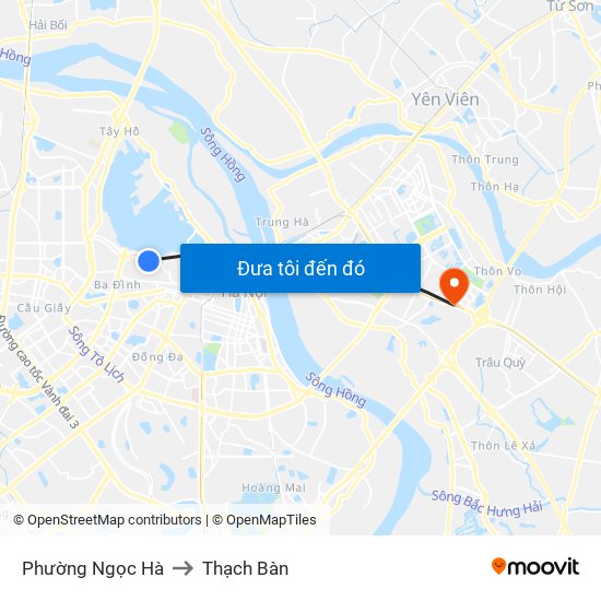 Phường Ngọc Hà to Thạch Bàn map