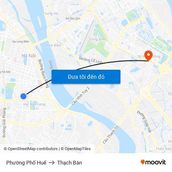 Phường Phố Huế to Thạch Bàn map