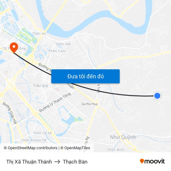 Thị Xã Thuận Thành to Thạch Bàn map
