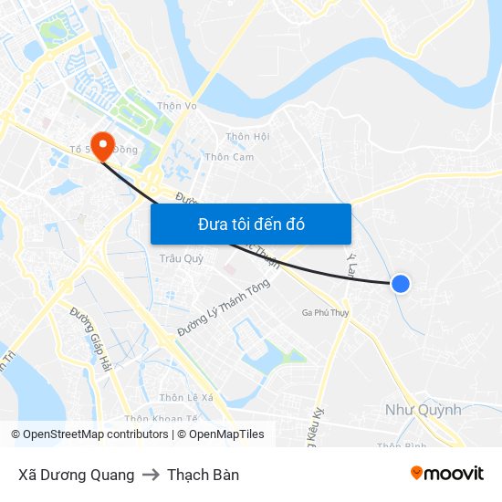 Xã Dương Quang to Thạch Bàn map