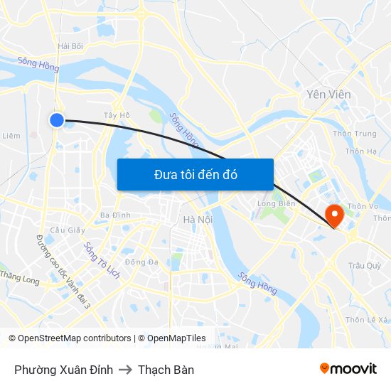 Phường Xuân Đỉnh to Thạch Bàn map