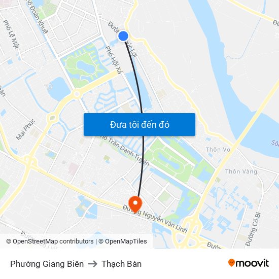 Phường Giang Biên to Thạch Bàn map