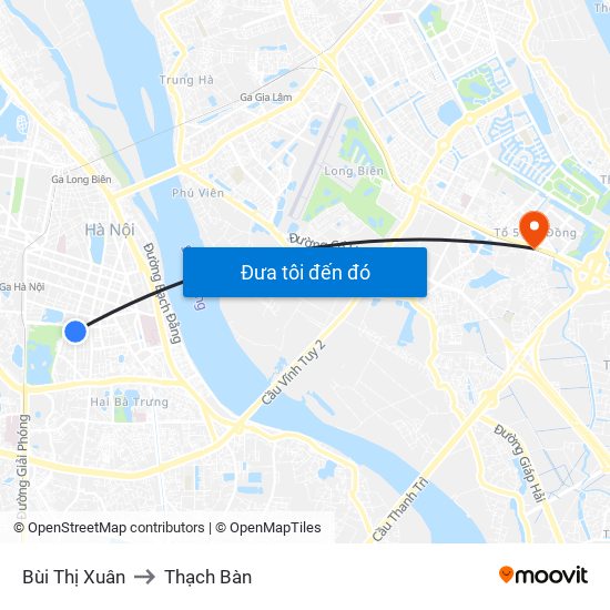 Bùi Thị Xuân to Thạch Bàn map