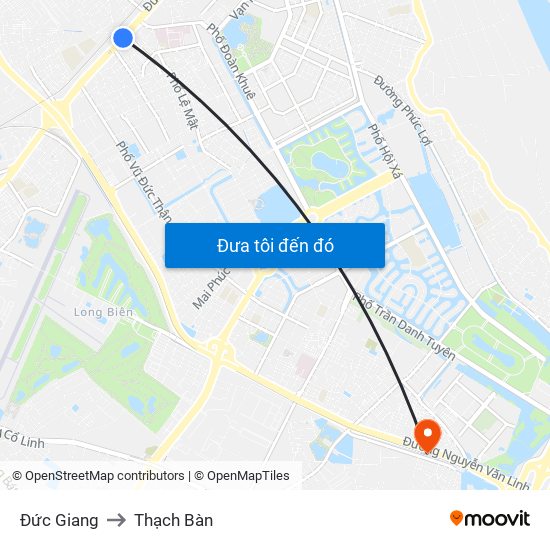 Đức Giang to Thạch Bàn map