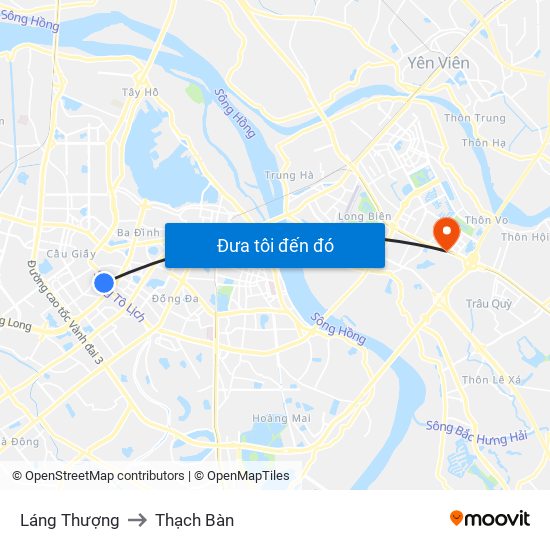 Láng Thượng to Thạch Bàn map