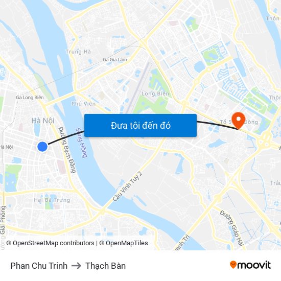 Phan Chu Trinh to Thạch Bàn map