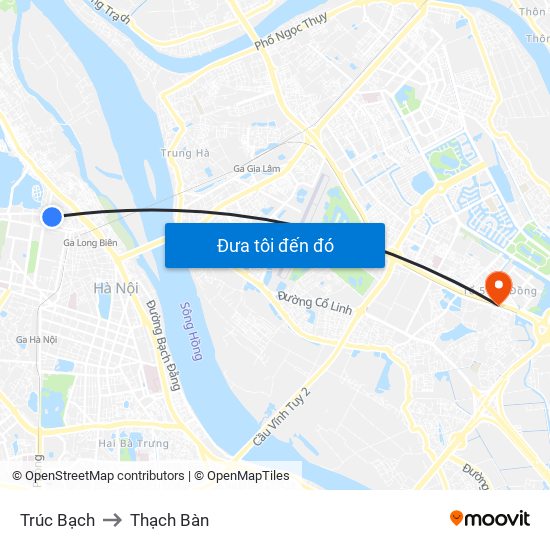 Trúc Bạch to Thạch Bàn map