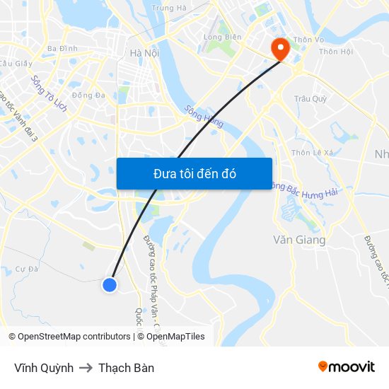 Vĩnh Quỳnh to Thạch Bàn map