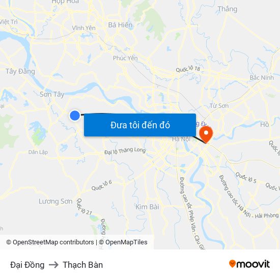 Đại Đồng to Thạch Bàn map