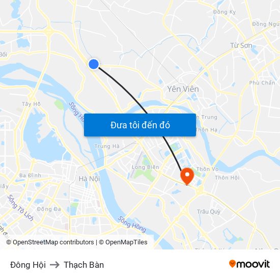 Đông Hội to Thạch Bàn map