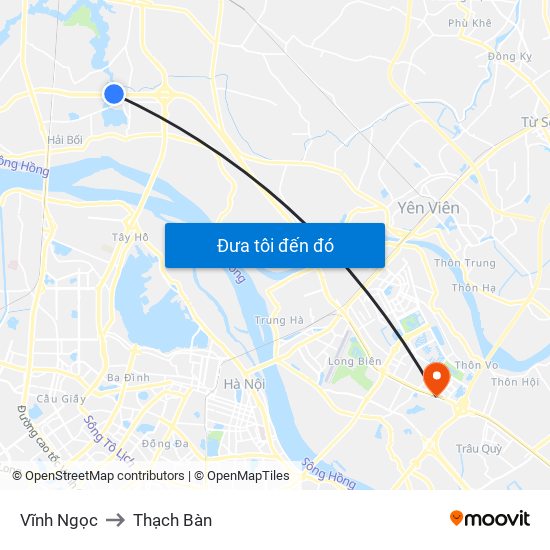 Vĩnh Ngọc to Thạch Bàn map