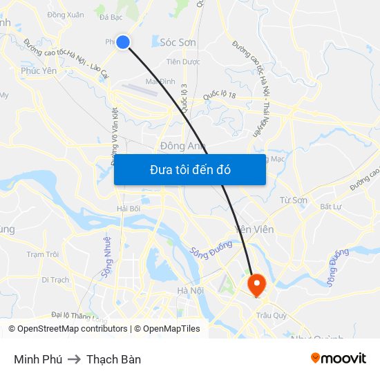 Minh Phú to Thạch Bàn map