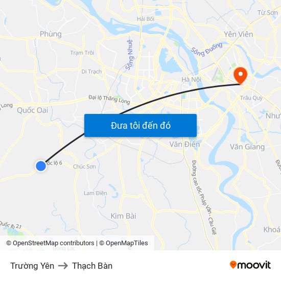 Trường Yên to Thạch Bàn map