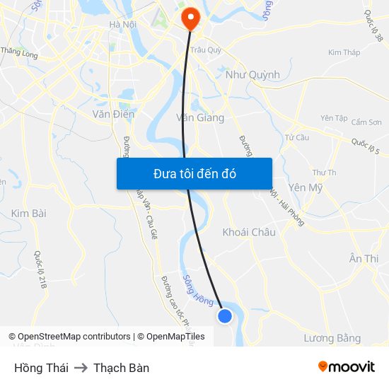 Hồng Thái to Thạch Bàn map