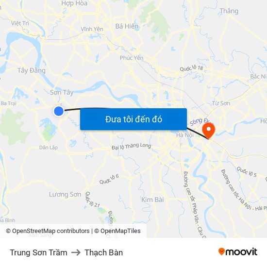 Trung Sơn Trầm to Thạch Bàn map