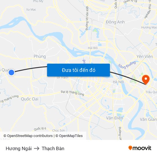 Hương Ngải to Thạch Bàn map