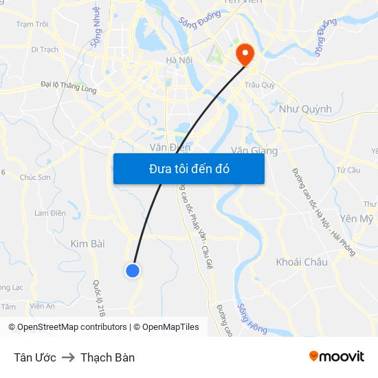 Tân Ước to Thạch Bàn map