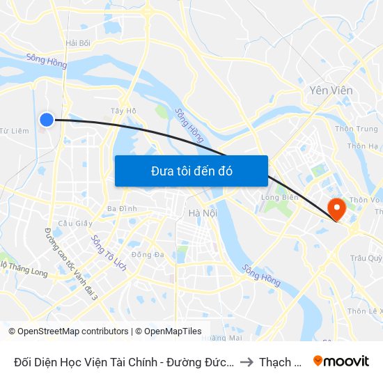 Đối Diện Học Viện Tài Chính - Đường Đức Thắng to Thạch Bàn map