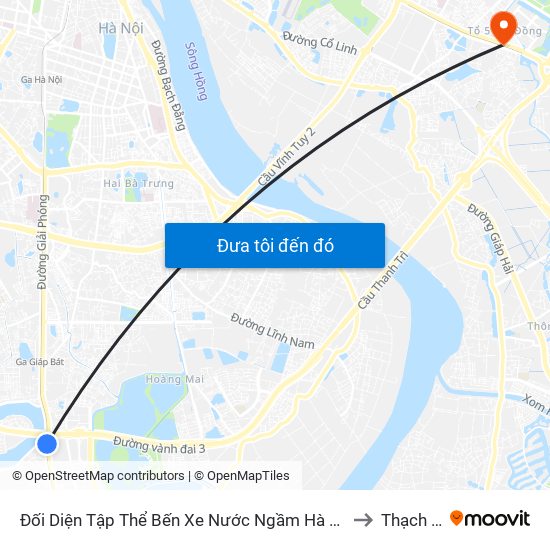 Đối Diện Tập Thể Bến Xe Nước Ngầm Hà Nội - Ngọc Hồi to Thạch Bàn map