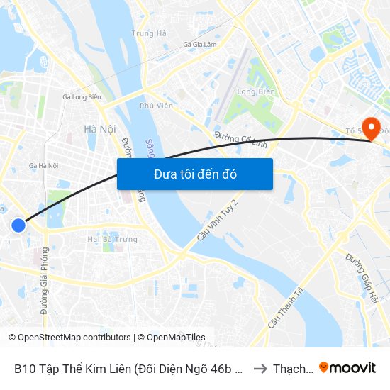 B10 Tập Thể Kim Liên (Đối Diện Ngõ 46b Phạm Ngọc Thạch) to Thạch Bàn map