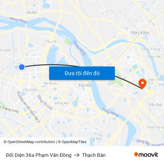 Đối Diện 36a Phạm Văn Đồng to Thạch Bàn map