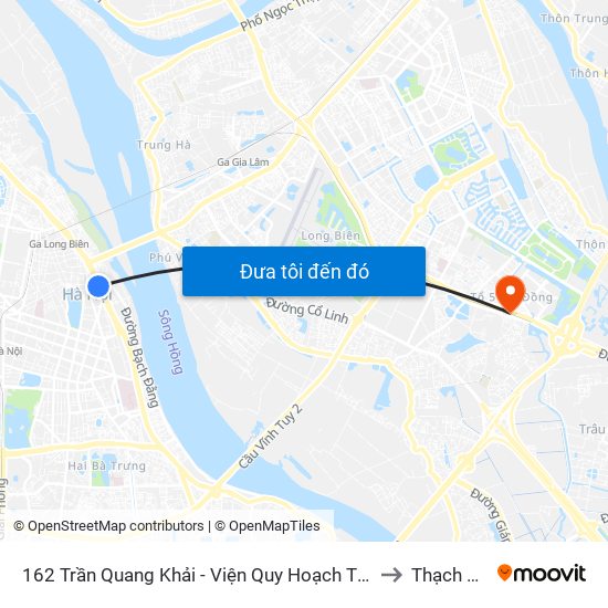 162 Trần Quang Khải - Viện Quy Hoạch Thủy Lợi to Thạch Bàn map