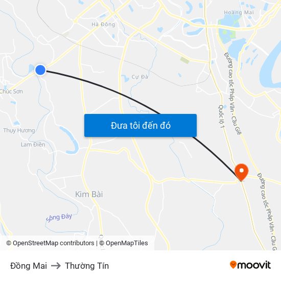 Đồng Mai to Thường Tín map