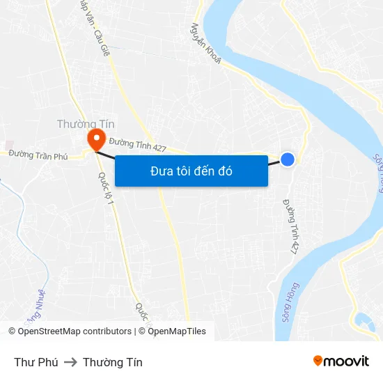 Thư Phú to Thường Tín map