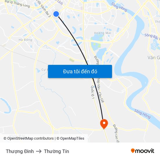 Thượng Đình to Thường Tín map