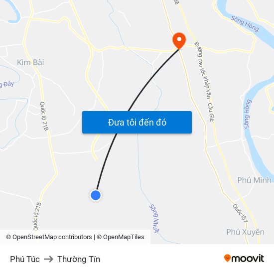 Phú Túc to Thường Tín map