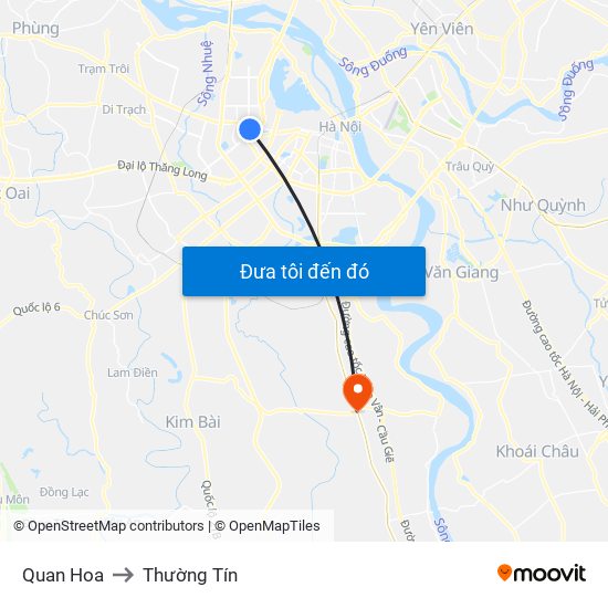 Quan Hoa to Thường Tín map