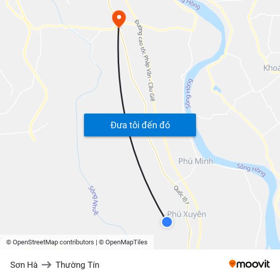 Sơn Hà to Thường Tín map