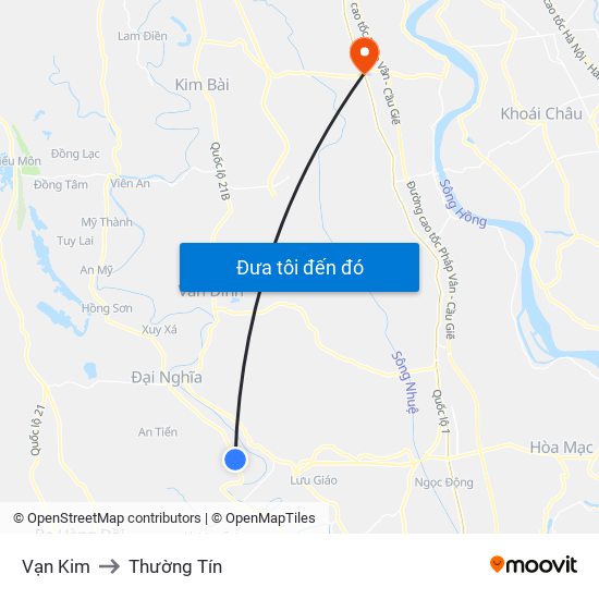 Vạn Kim to Thường Tín map