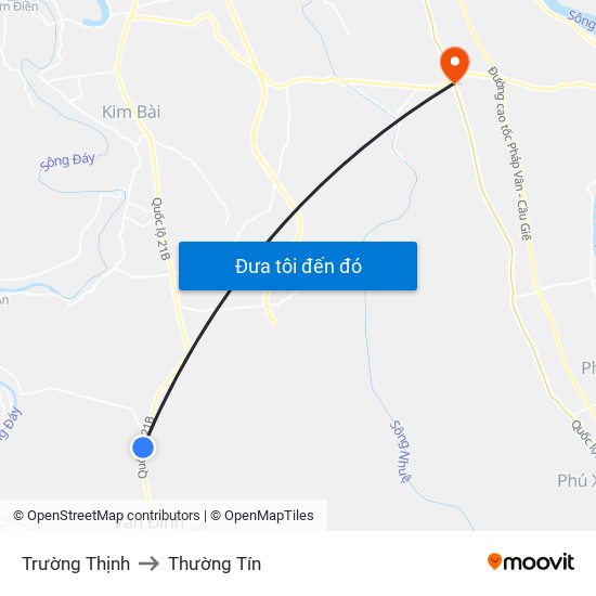 Trường Thịnh to Thường Tín map