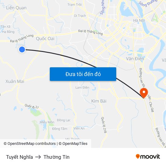 Tuyết Nghĩa to Thường Tín map