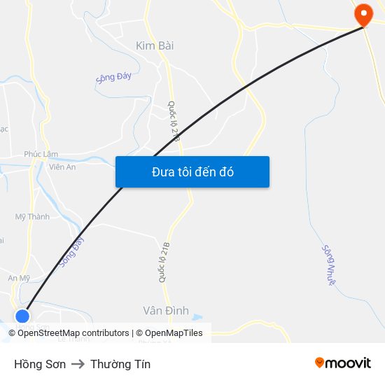 Hồng Sơn to Thường Tín map