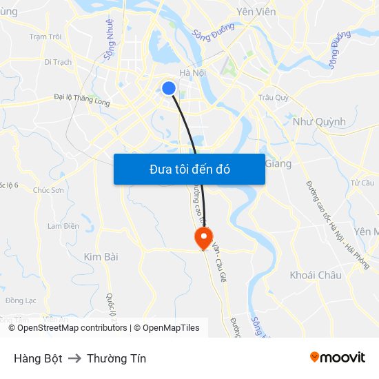 Hàng Bột to Thường Tín map