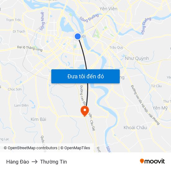 Hàng Đào to Thường Tín map