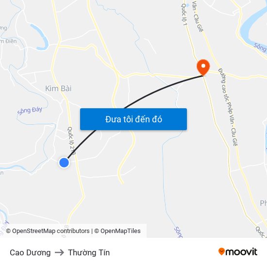 Cao Dương to Thường Tín map