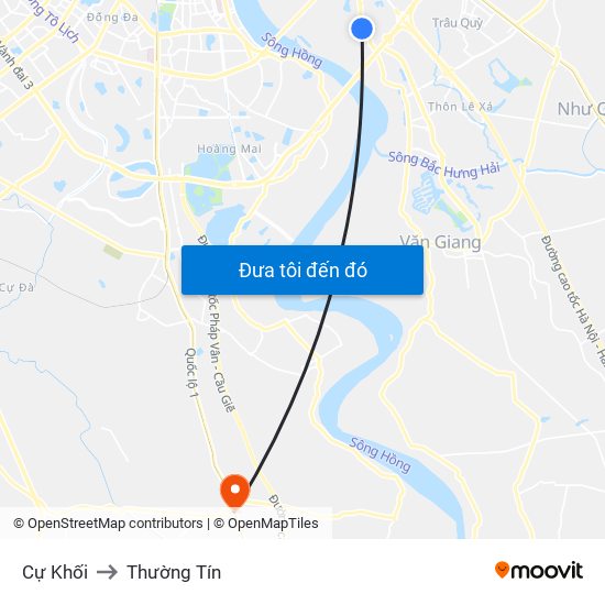 Cự Khối to Thường Tín map