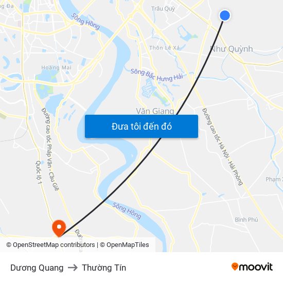Dương Quang to Thường Tín map