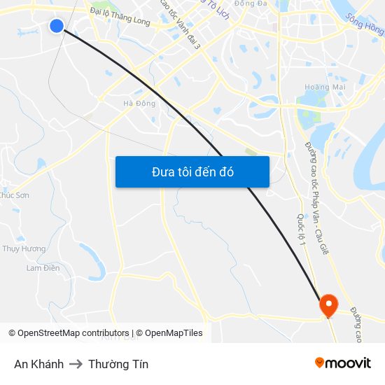 An Khánh to Thường Tín map
