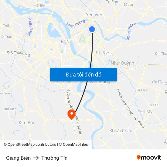 Giang Biên to Thường Tín map