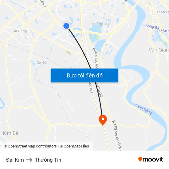 Đại Kim to Thường Tín map