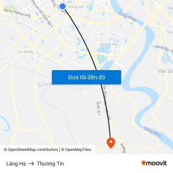 Láng Hạ to Thường Tín map