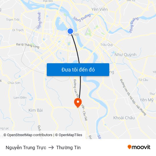 Nguyễn Trung Trực to Thường Tín map