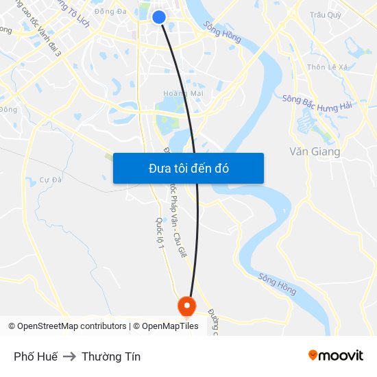 Phố Huế to Thường Tín map